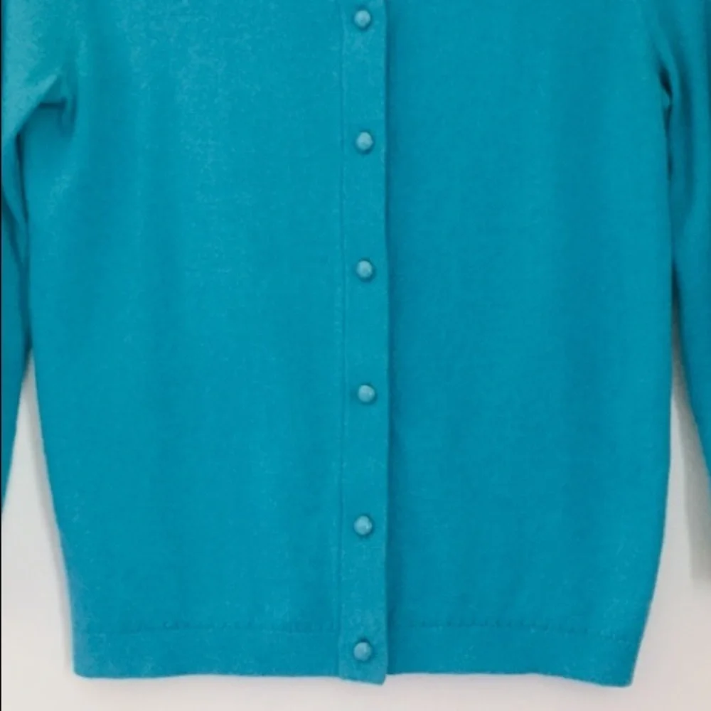 KATE SPADE Blue Silk Cotton Blend Cardigan Sweater Size Small